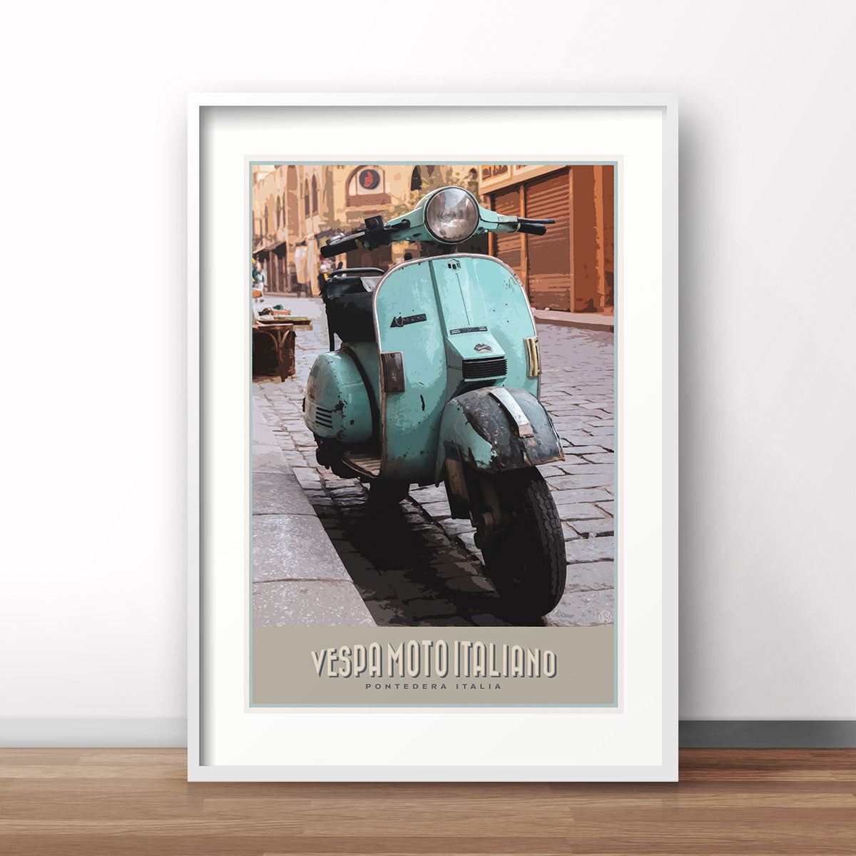 Vespa italy vintage retro poster print by Places We Luv