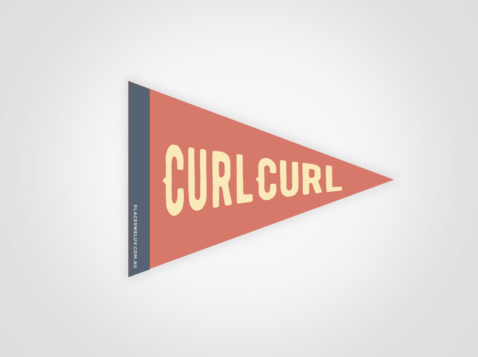Curl Curl Vintage travel style Flag decal retro design by place we luv