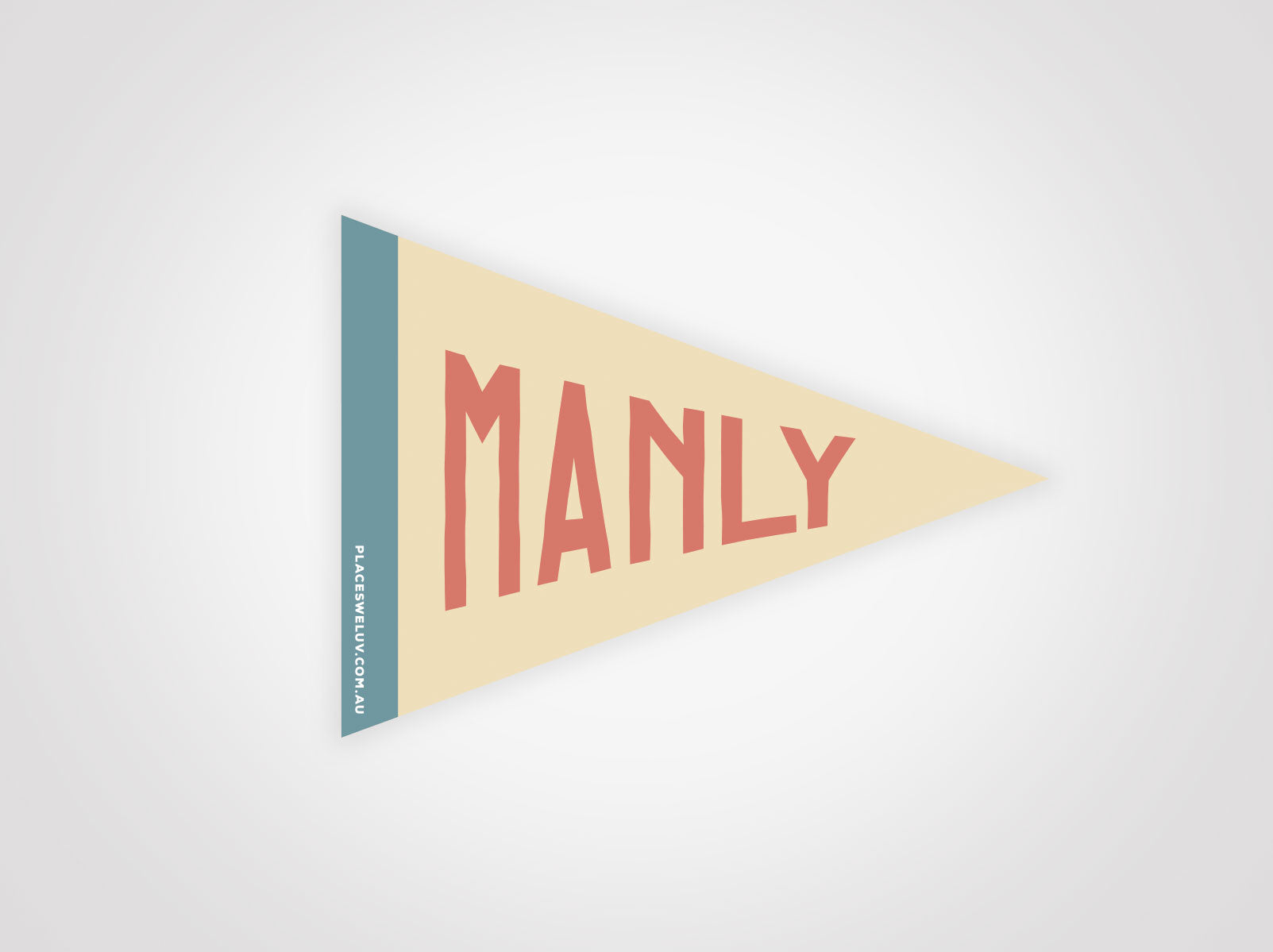 Manly vintage travel style Flag decal retro design by place we luv