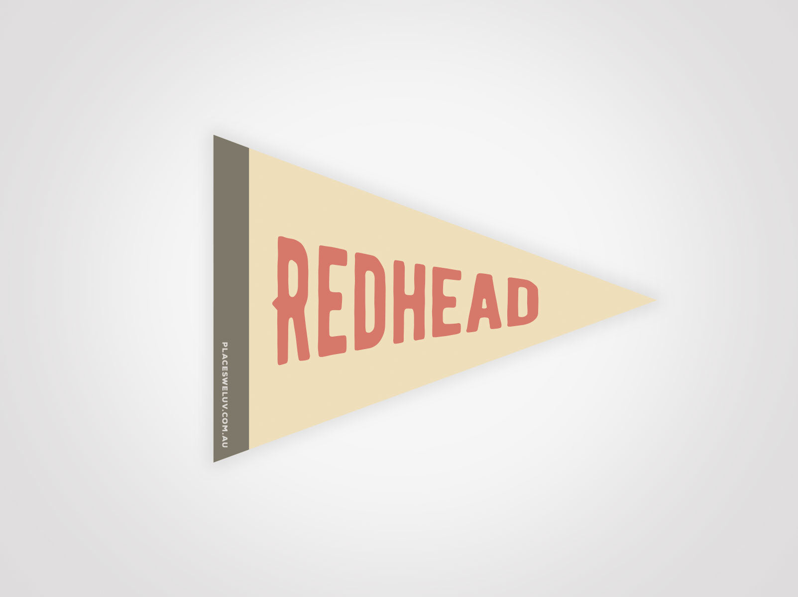 Redhead travel style retro flag decal by places we luv