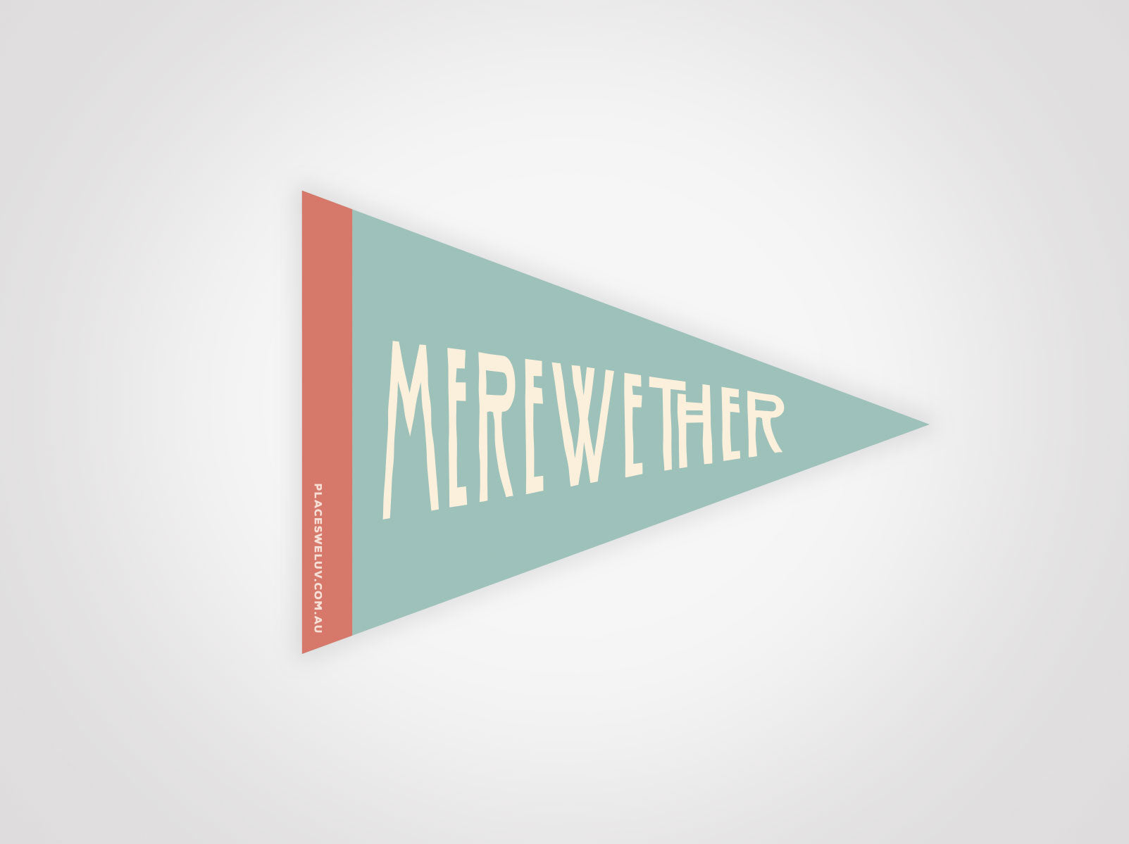 Merewether vintage travel style flag decal by places we luv