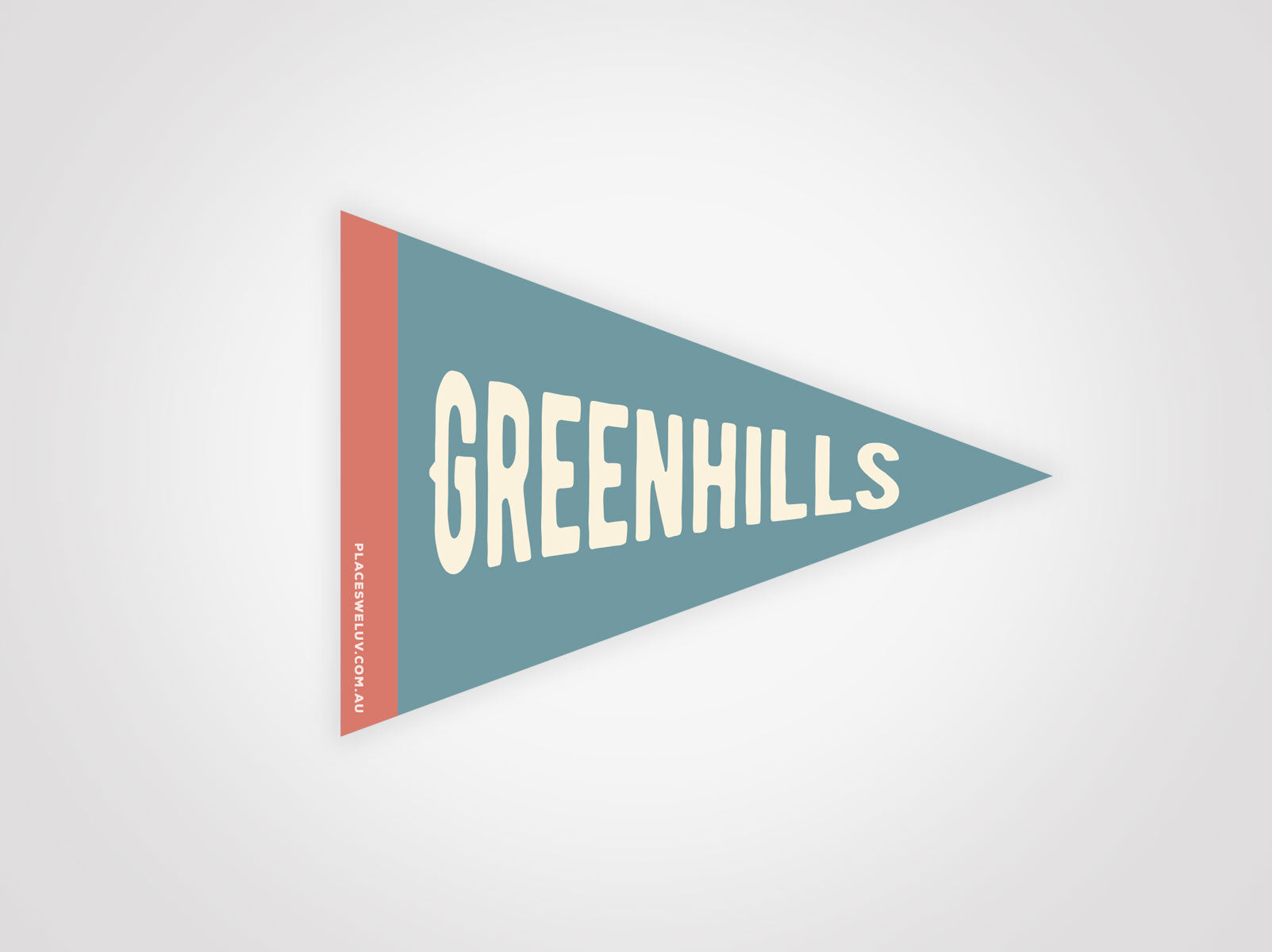 Greenhills vintage travel flag decal by places we luv