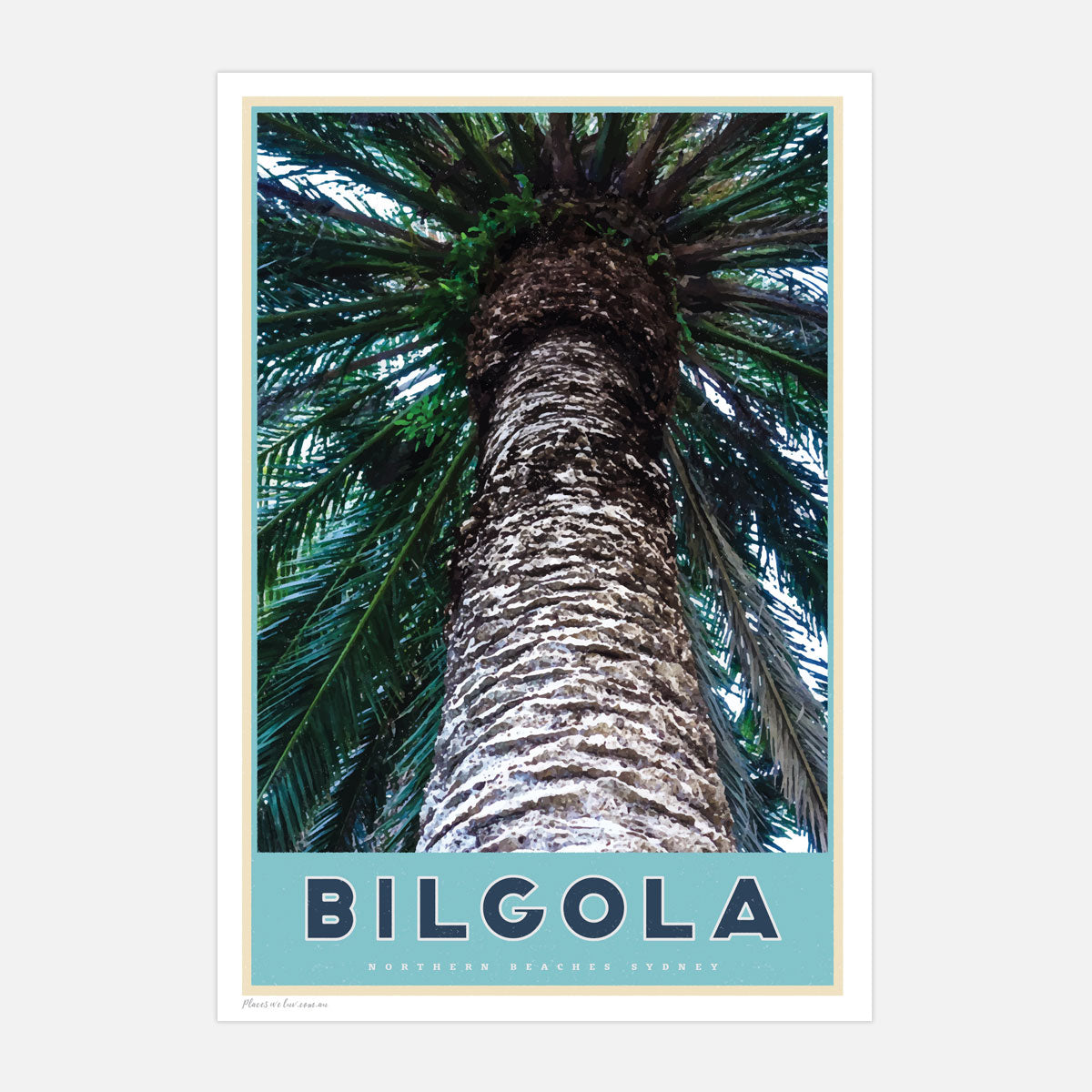 Bilgola Beach Northern Beaches travel style poster original design by placesweluv