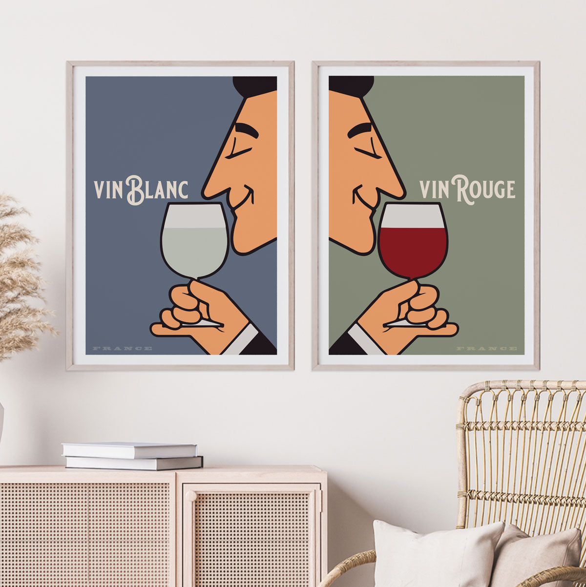 Vin Blanc France vintage retro prints from Places we luv
