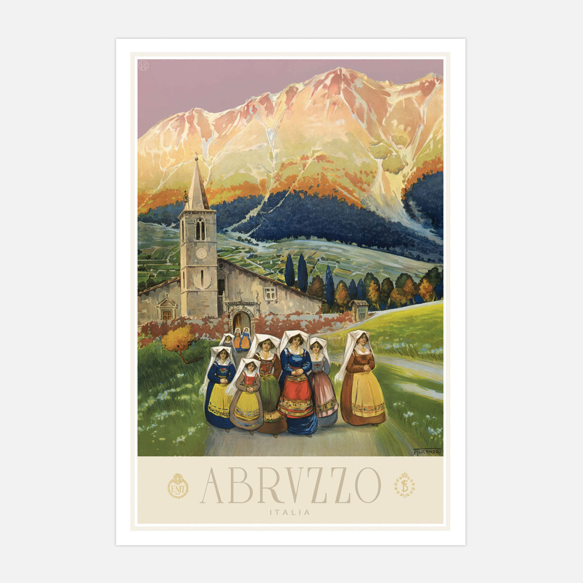 Abrvzzo Italy retro vintage poster from Places We Luv