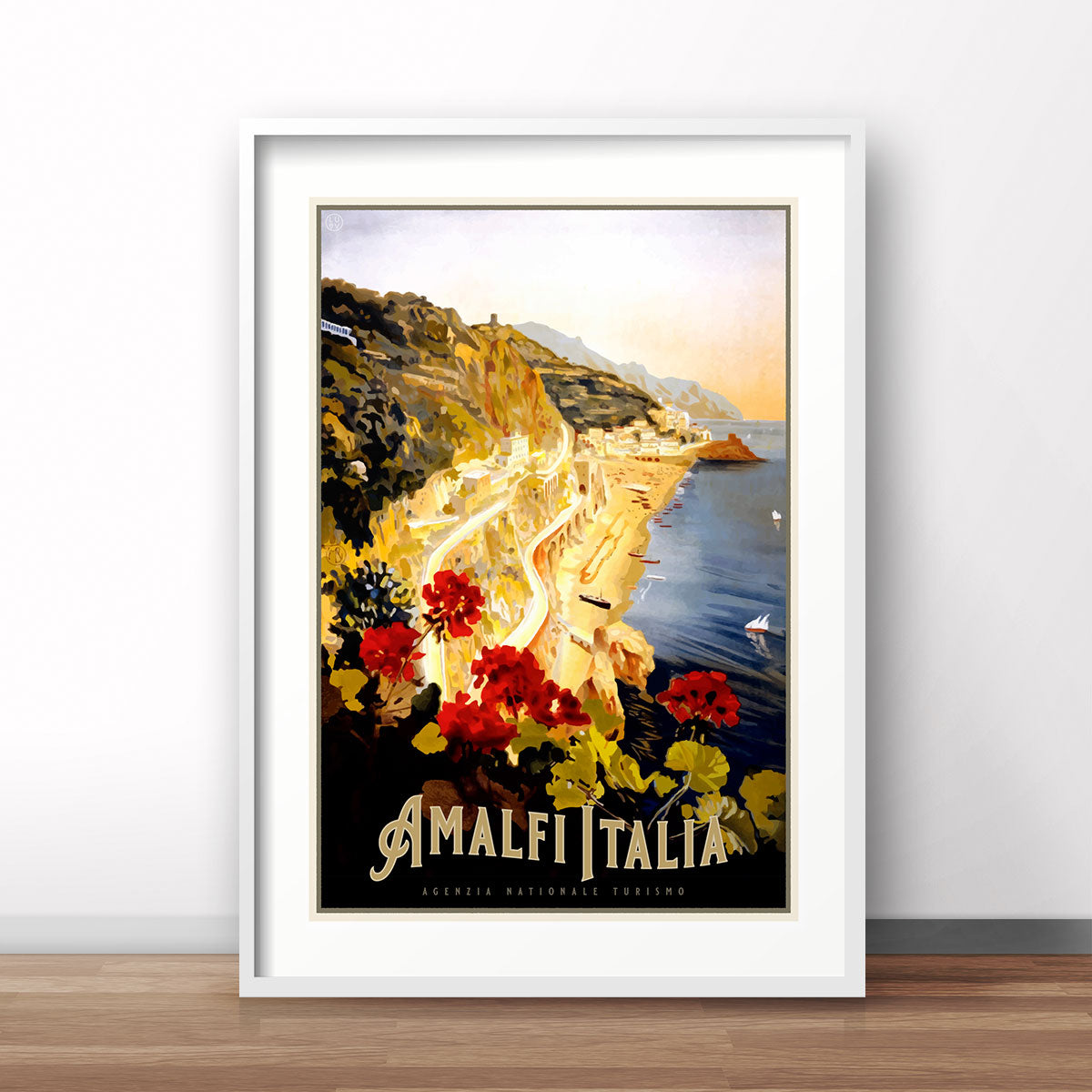 Amalfi retro travel poster Italy from Places We Luv