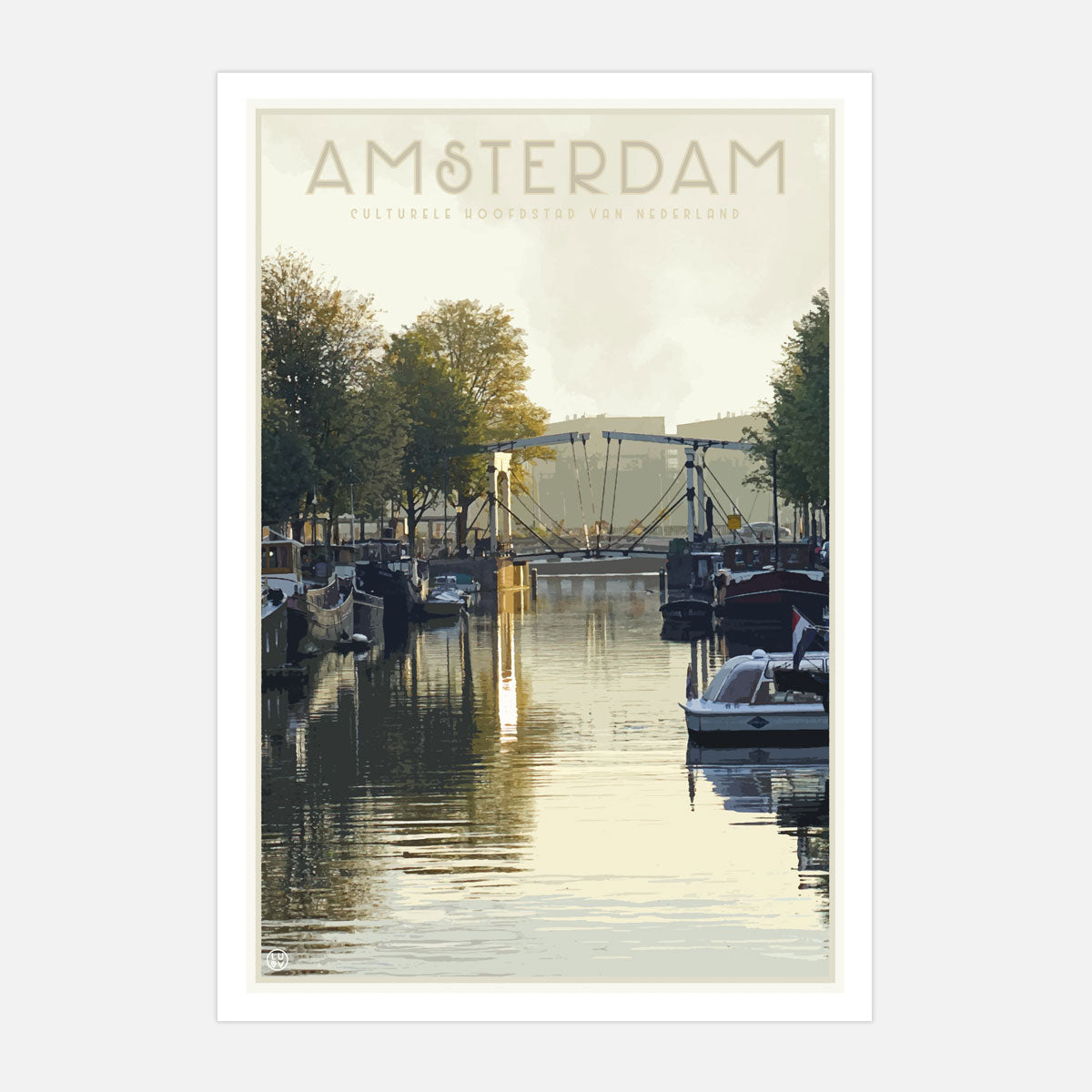 Amsterdam vintage travel style print by places we luv