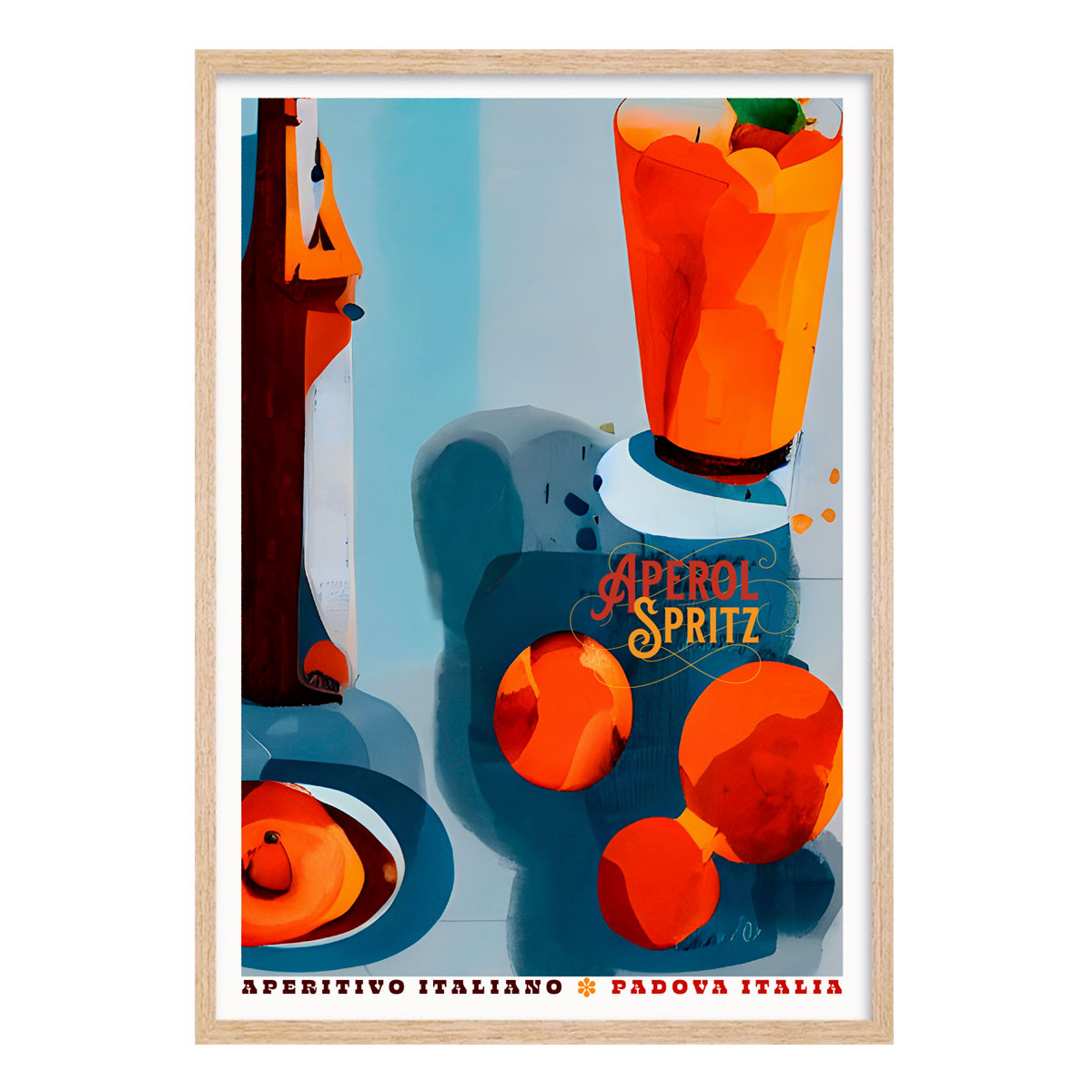 Aperol Spritz Italy retro vintage poster print in oak frame from Places We Luv