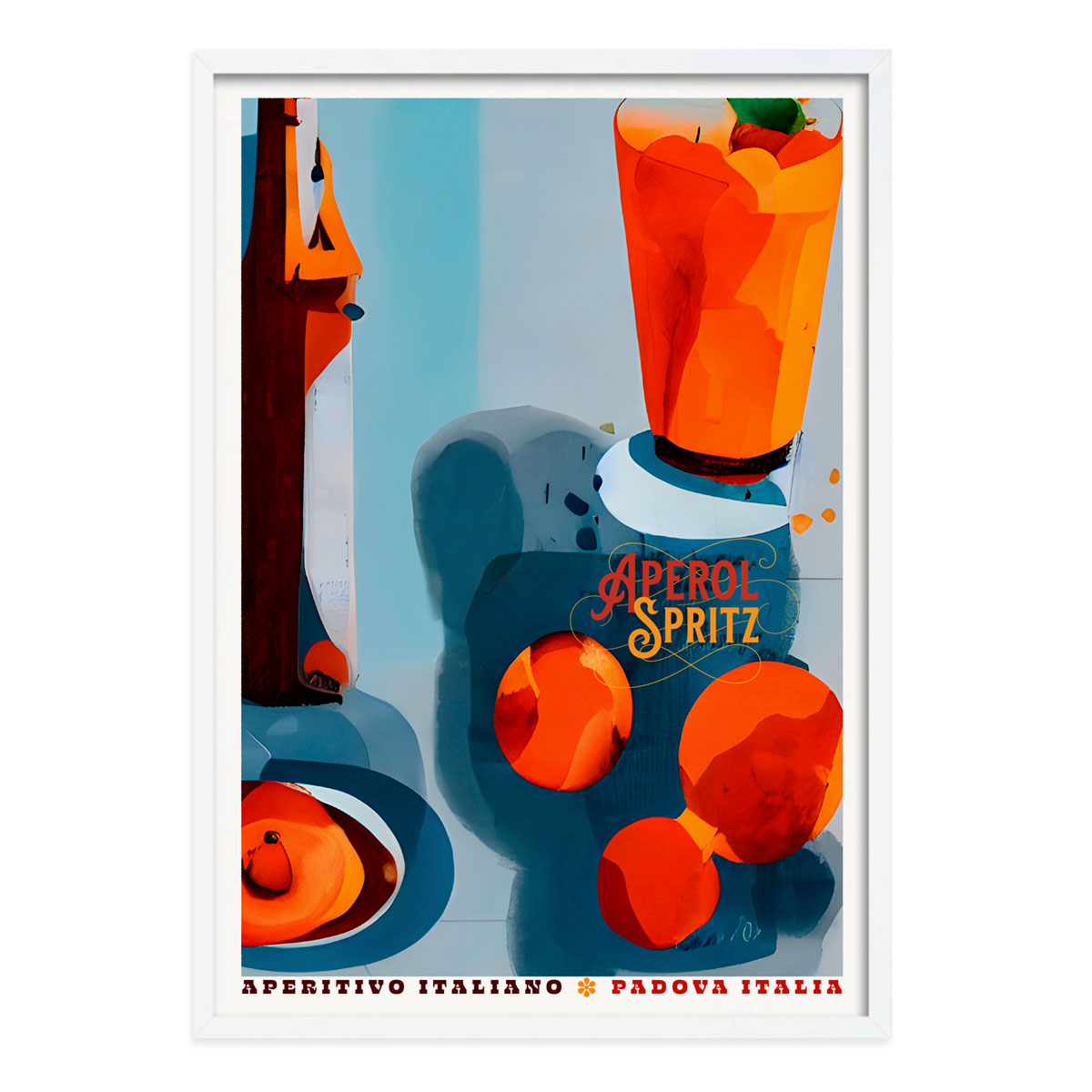 Aperol Spritz Italy retro vintage poster print in white frame from Places We Luv