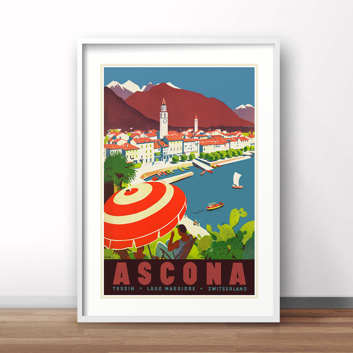 Ascona Switzerland vintage retro poster print from Places We Luv