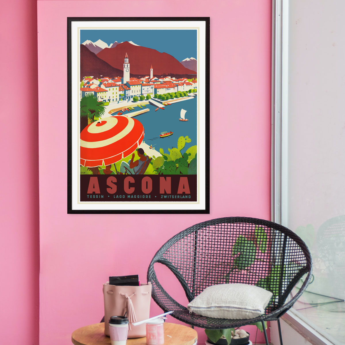 Ascona Switzerland vintage retro print from Places We Luv