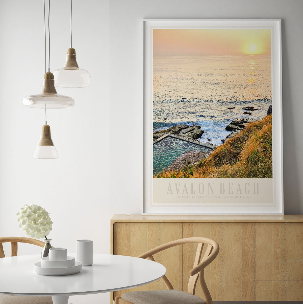 Avalon Beach vintage retro travel print by Places We Luv