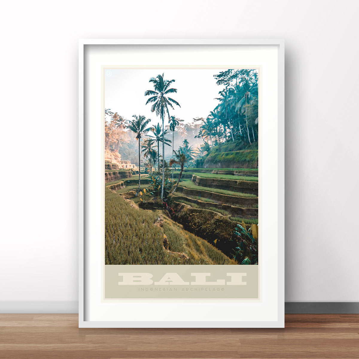 Bali Indonesia vintage travel style framed art print by Places We Luv