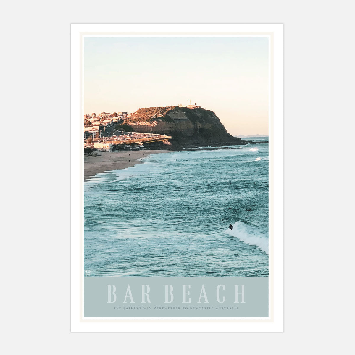 Bar Beach Newcastle vintage retro poster from Places We Luv