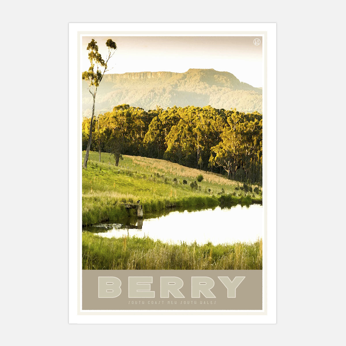 Berry vintage travel style poster by Places We Luv