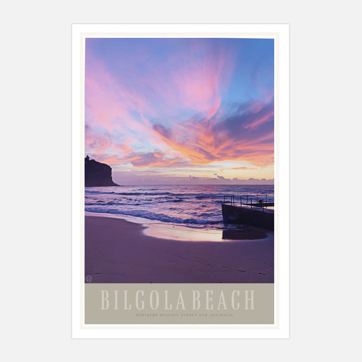 Bilgola Beach retro vintage print from Places We Luv