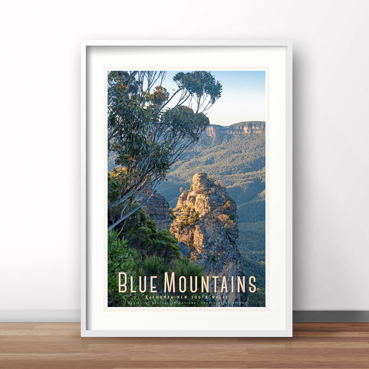 Katoomba Blue Mountains travel print original design by Places We Luv