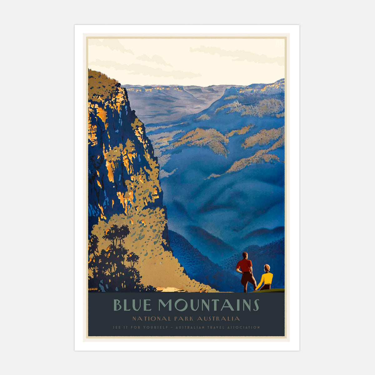 Blue Mountains National Park vintage retro poster by Places We Luv