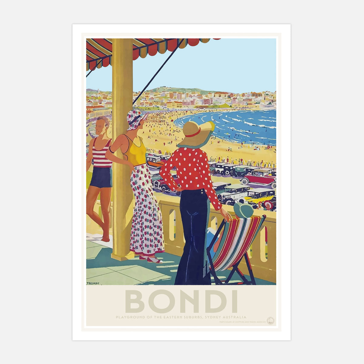 Bondi Sydney vintage advertising poster print from Places We Luv