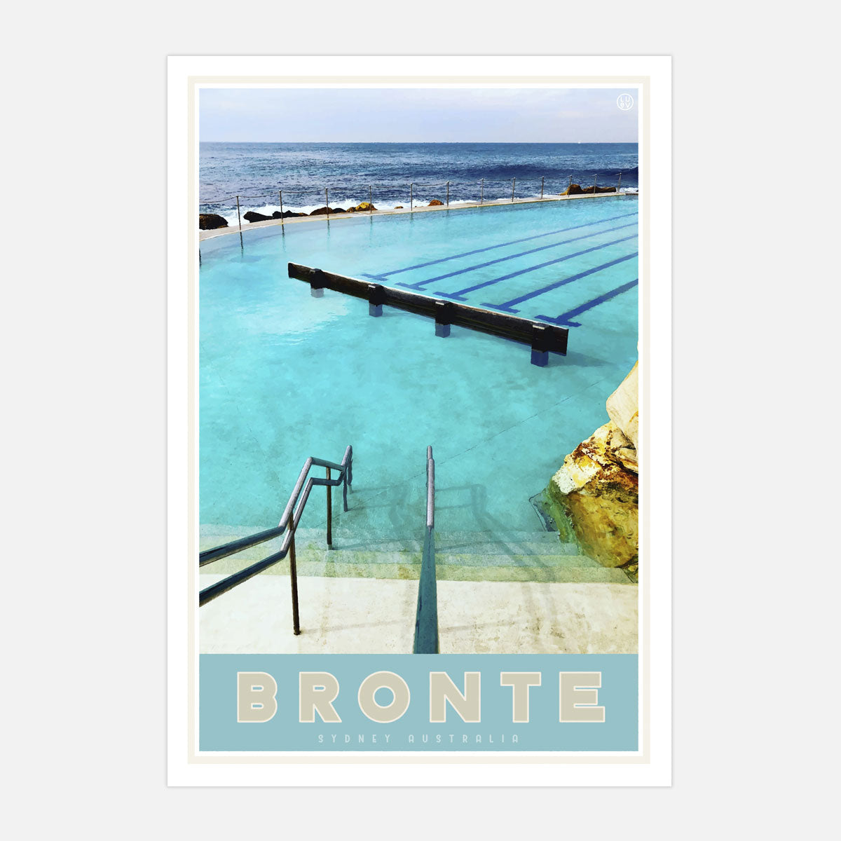 Bronte pool vintage travel style print by places we luv