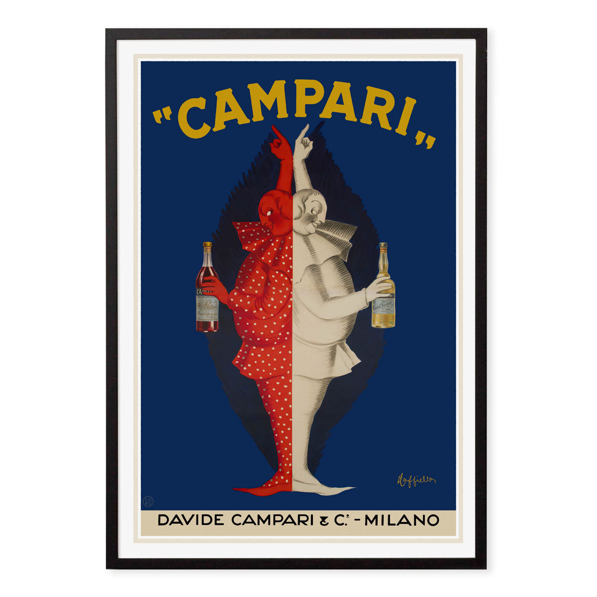 Campari Milano retro vintage advertising poster print in black frame from Places We Luv