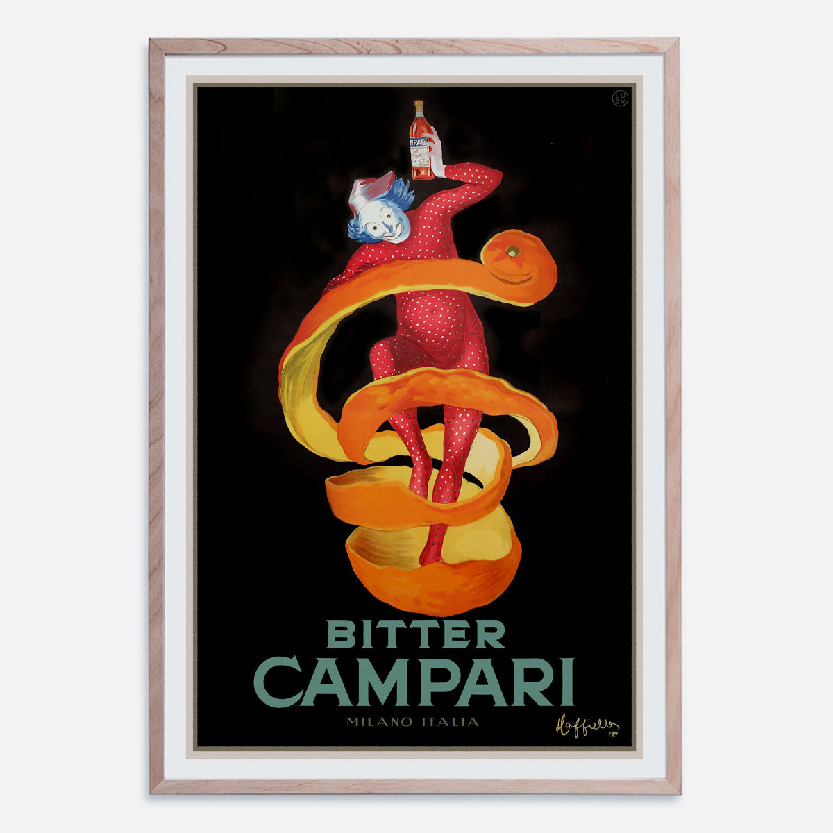 Campari retro advertising oak framed print Italy Places We Luv