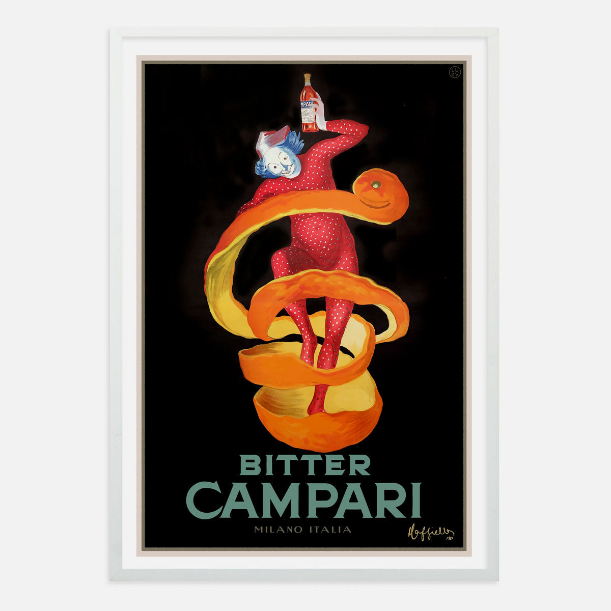Campari retro advertising white framed print Italy Places We Luv