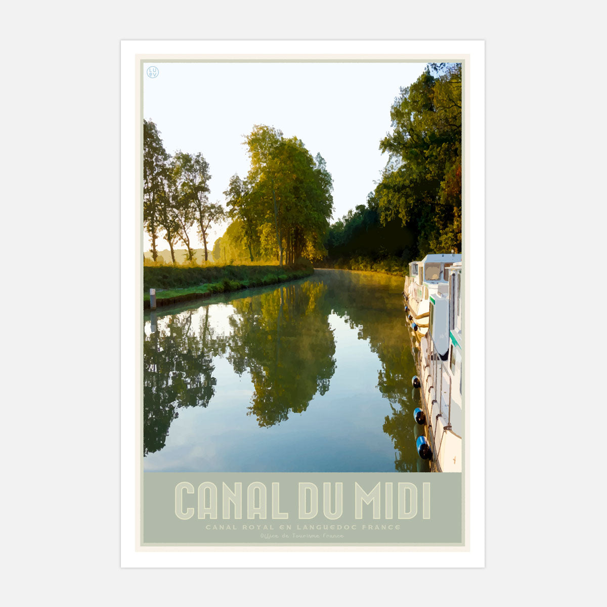 Canal du Midi Vintage Retro travel poster - designed by Places We Luv