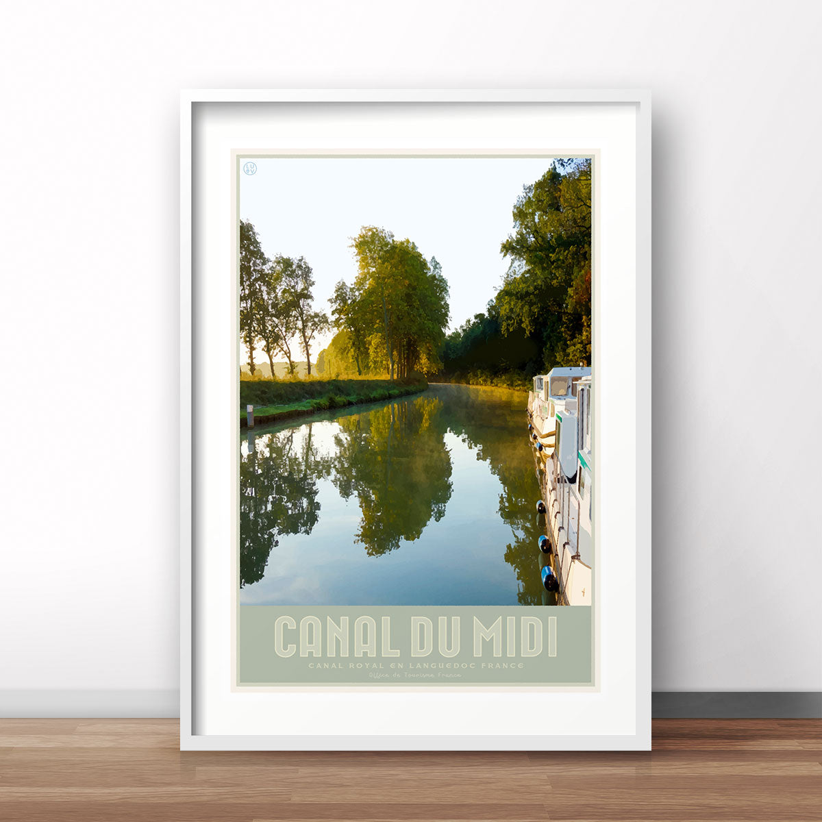 Canal du Midi Vintage Retro travel poster - designed by Places We Luv