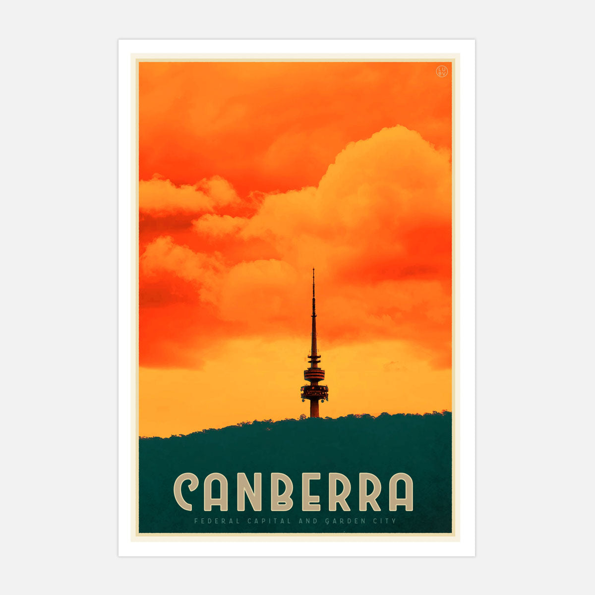 Canberra ACT vintage style travel print by placesweluv