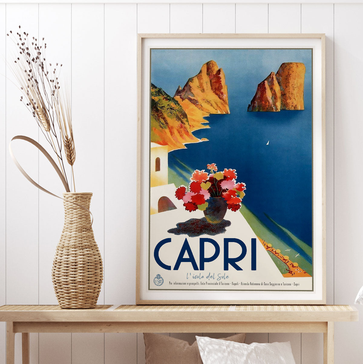 Capri Italy retro vintage travel poster from Places We Luv