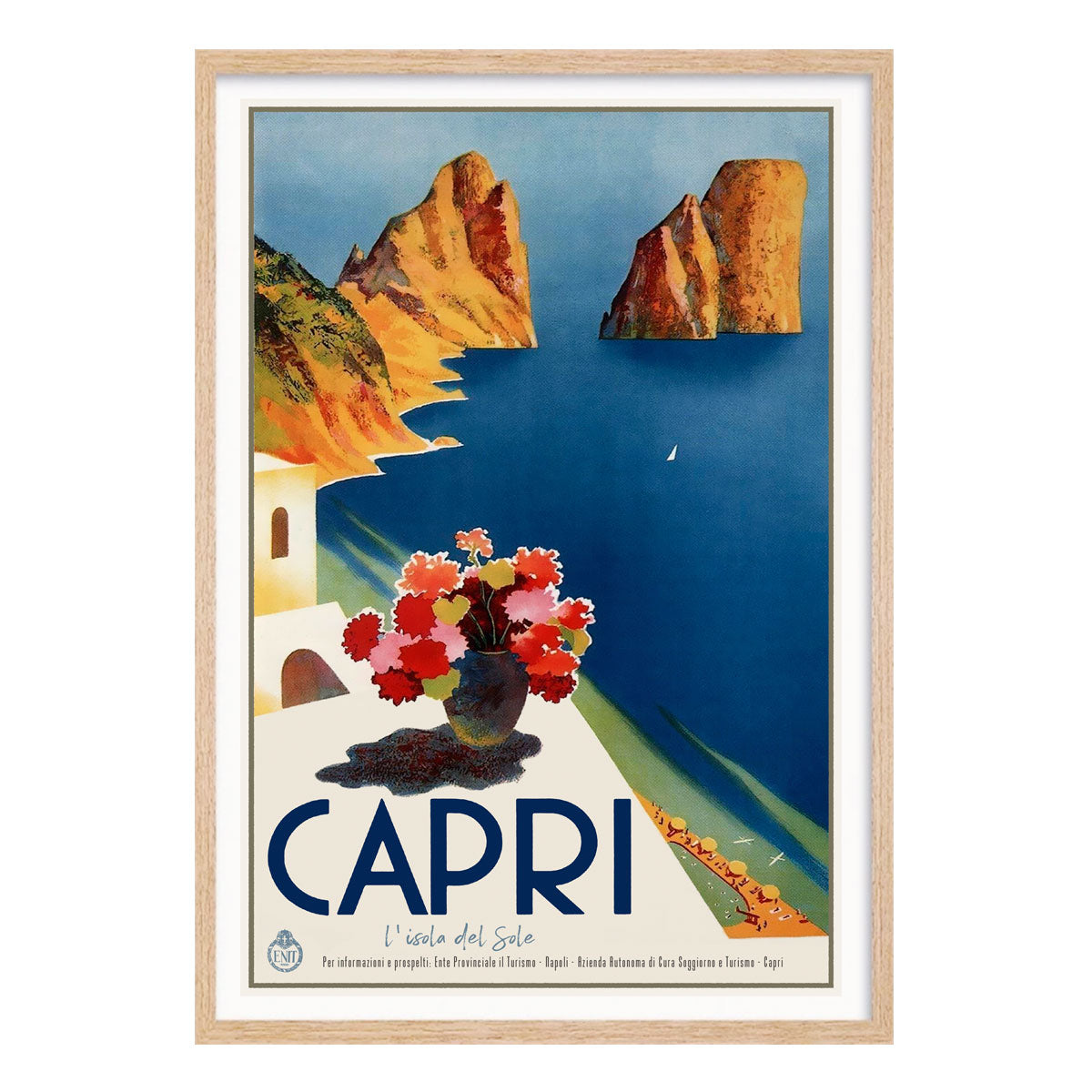 Capri Italy retro print