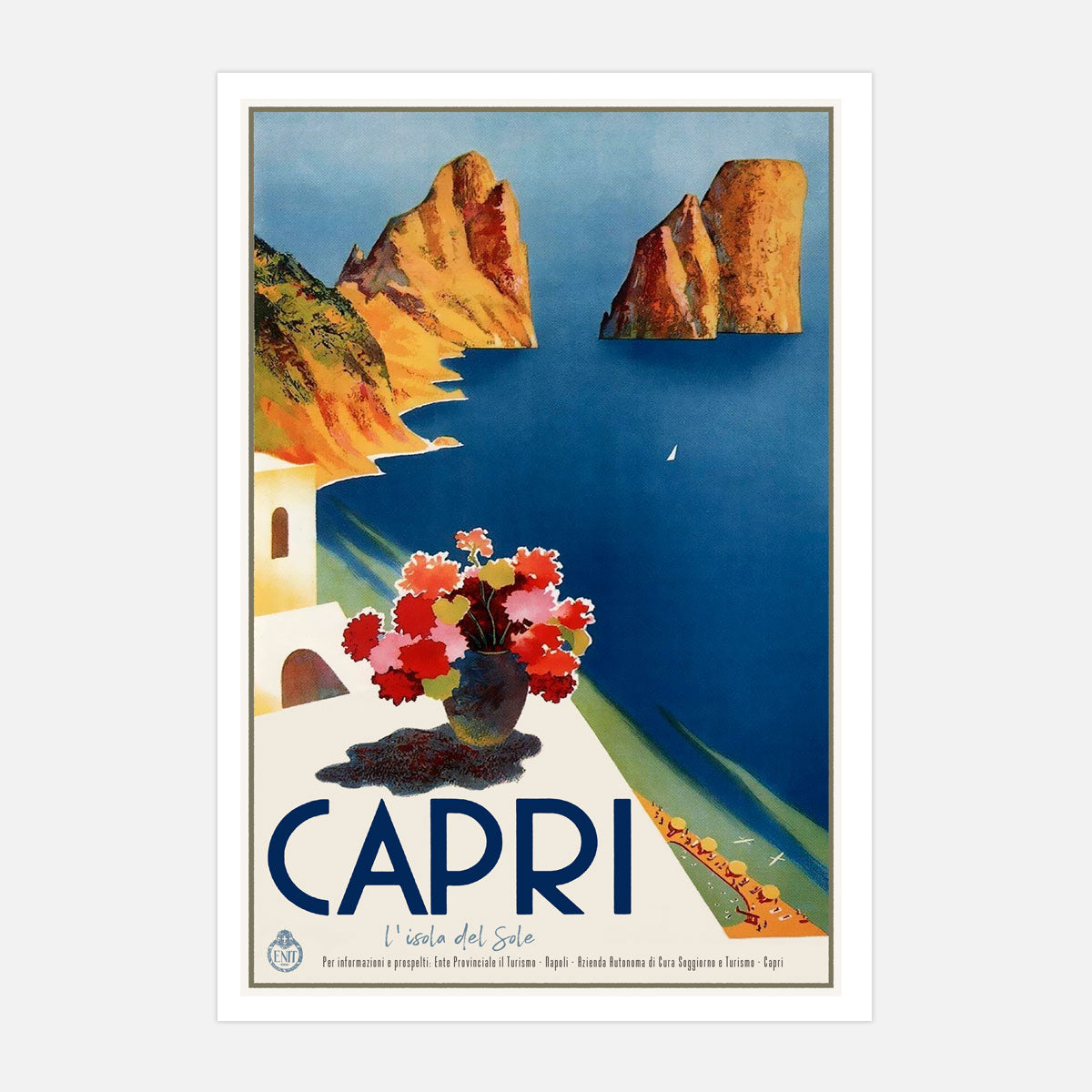 Capri Italy retro vintage travel print from Places We Luv