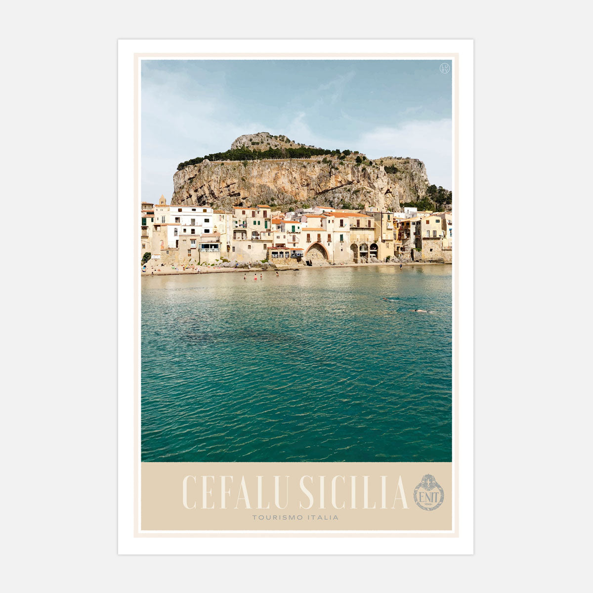 Cefalu Sicily retro vintage print from Places We Luv