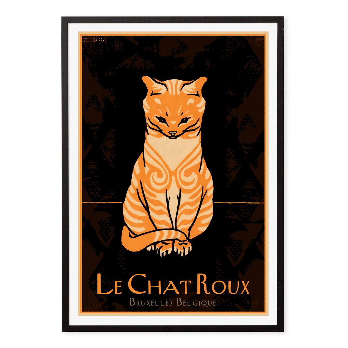 Le Chat Roux vintage retro poster print in black frame from Places We Luv