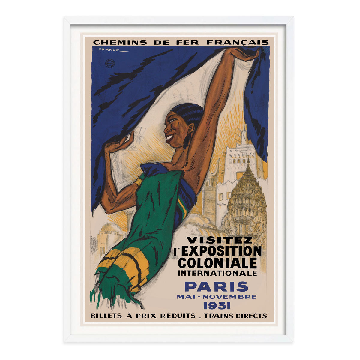Exposition Coloniale Paris vintage advertising white framed print from Places We Luv