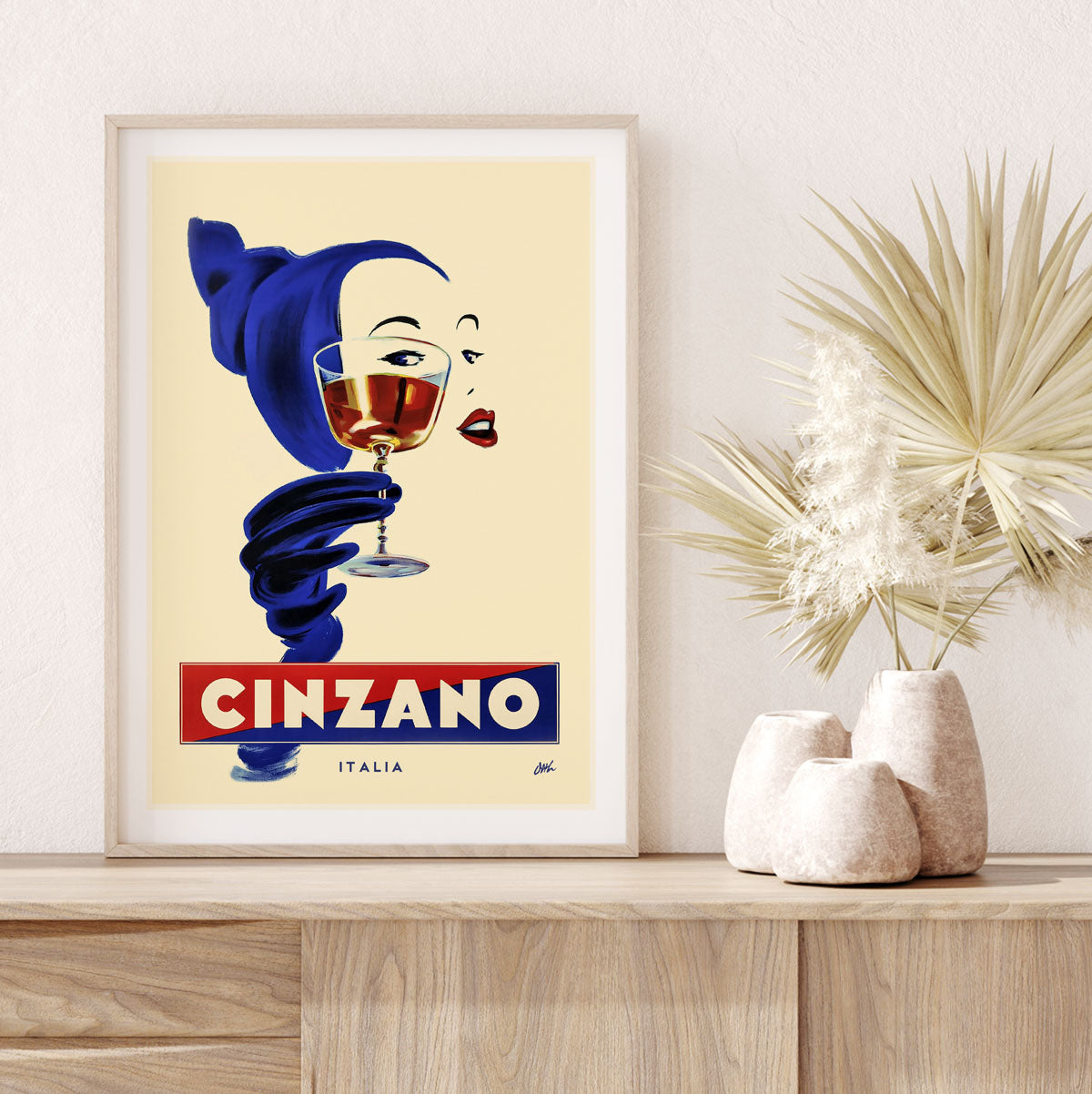 Cinzano retro vintage advertising poster print Italy from Places We Luv