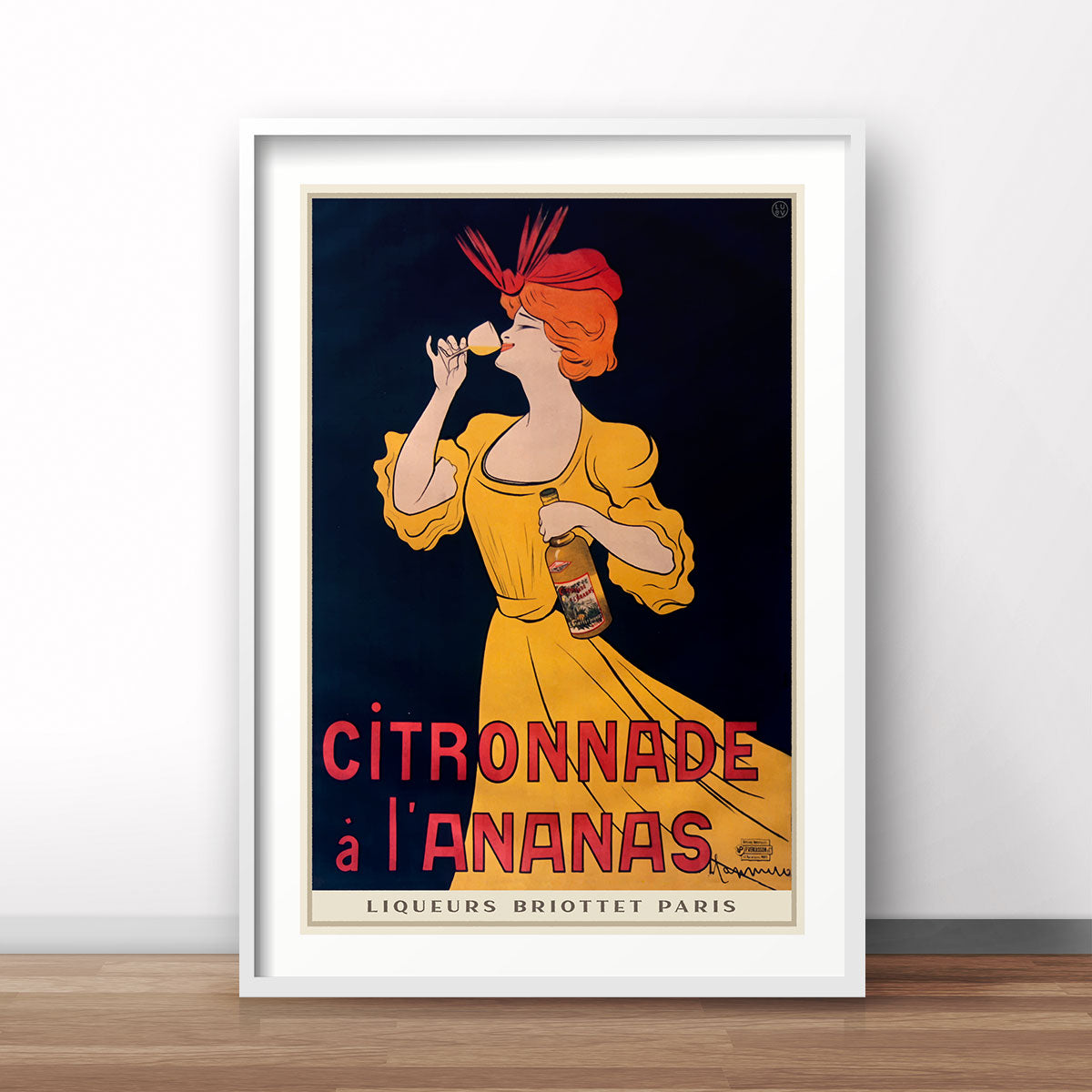 L'ananas Paris Retro vintage poster white frame from Places we Luv