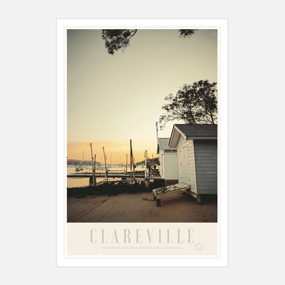 Clareville Pittwater Sydney, vintage retro poster from Places We Luv
