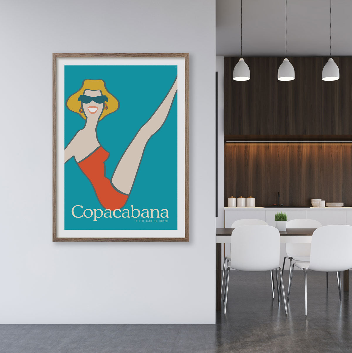 Copacabana retro vintage beach girl poster from Places We Luv