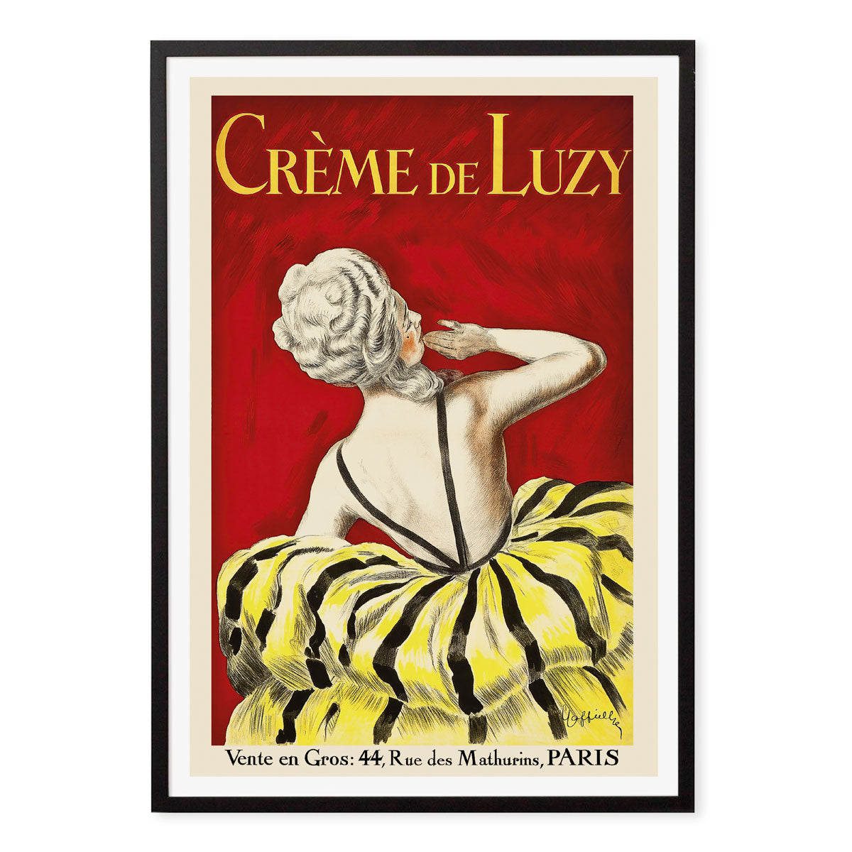 Creme de Luzy Paris vintage retro poster print in black frame from Places We Luv