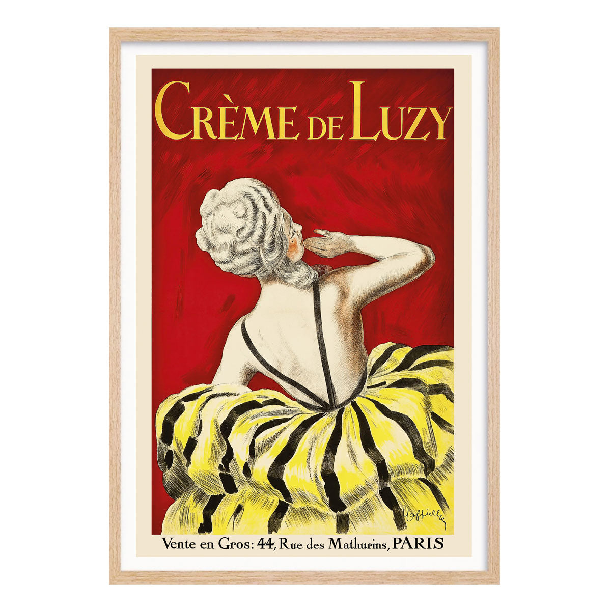 Creme de Luzy Paris vintage retro poster print in oak frame from Places We Luv