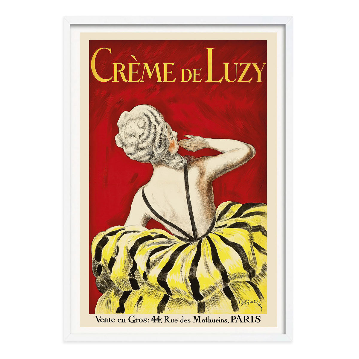 Creme de Luzy Paris vintage retro poster print in white frame from Places We Luv