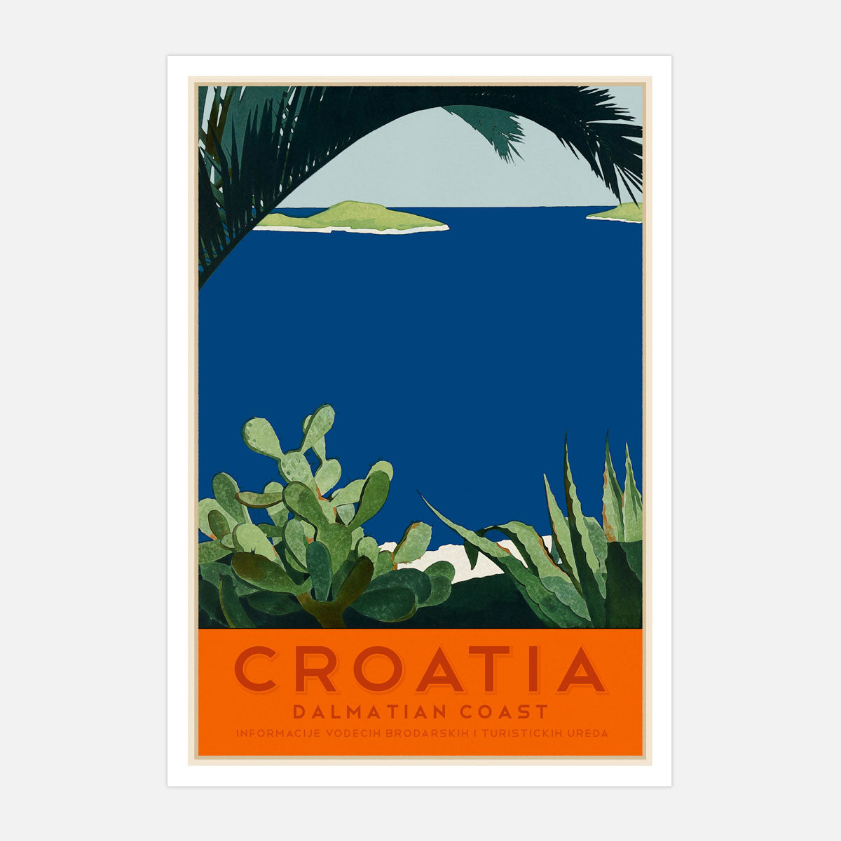 Croatia retro vintage travel print from Places We Luv