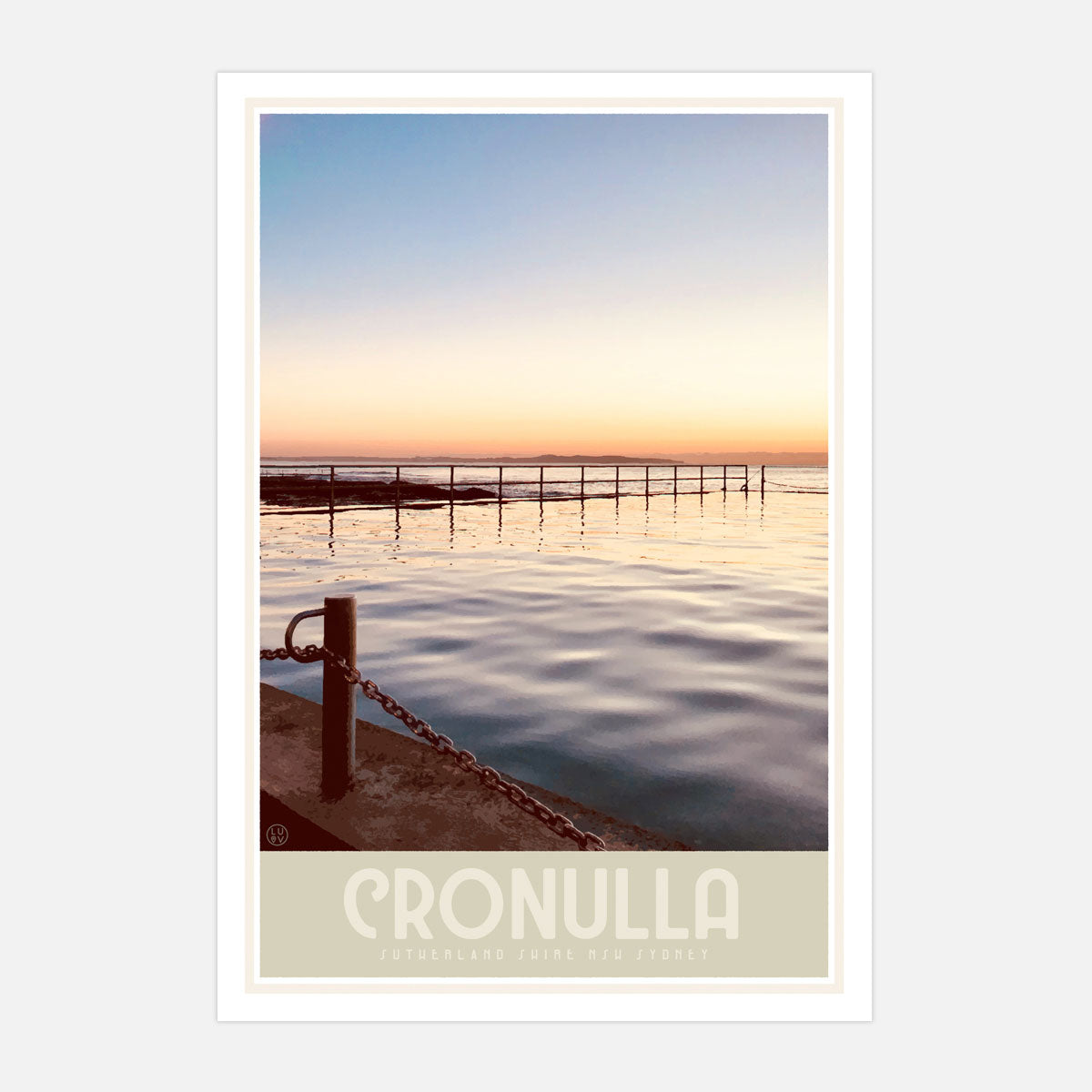 Cronulla pool vintage travel style poster by places we luv