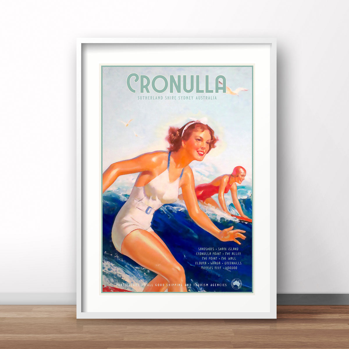 Cronulla Retro Girl Surfer poster print from Places We Luv
