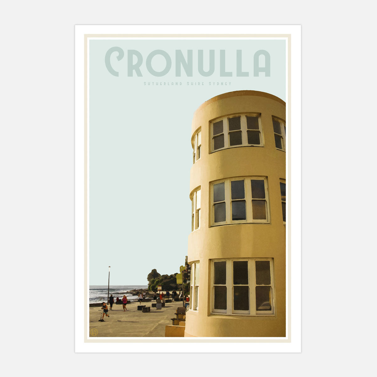Cronulla surfclub vintage travel style poster by places we luv