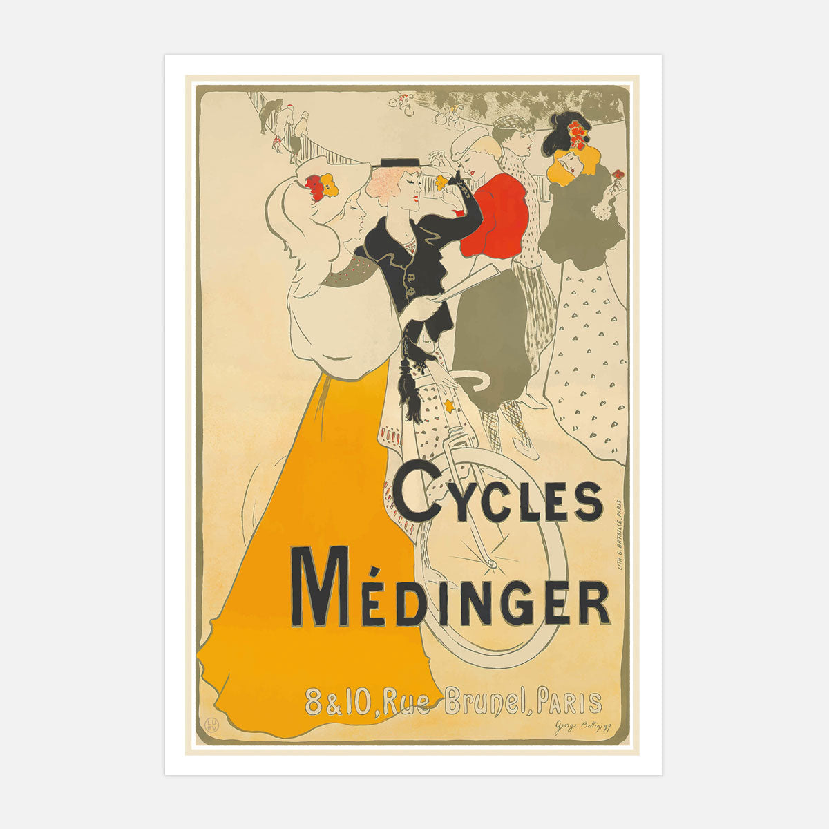 Cycles Medinger retro vintage advertising poster Paris - Places We Luv