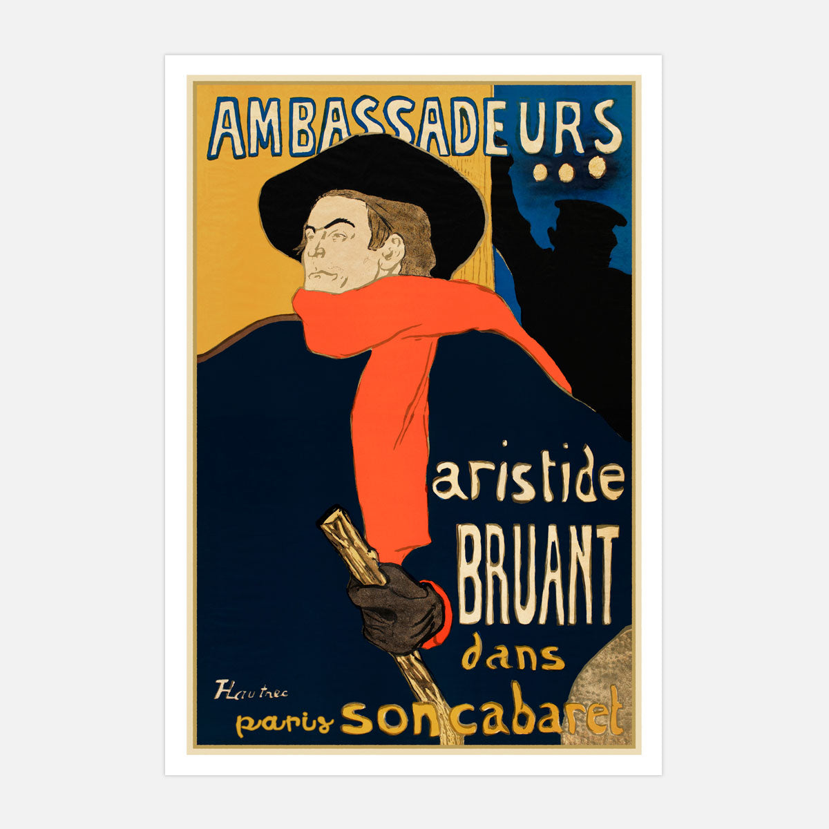 Aristide Bruant Cabaret vintage retro advertising poster print from Places We Luv