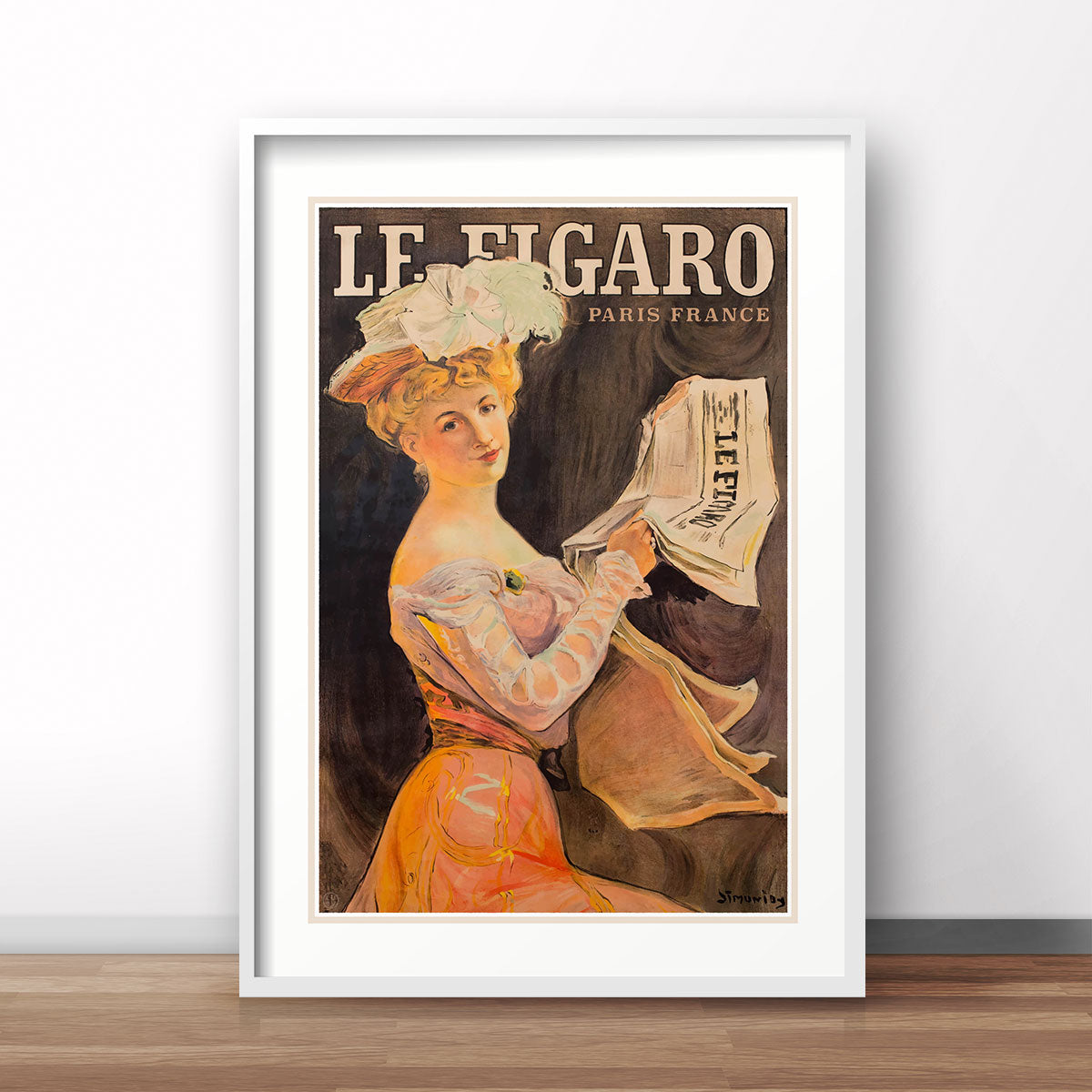 Le Figaro France reto vintage advertising poster print from Places We Luv